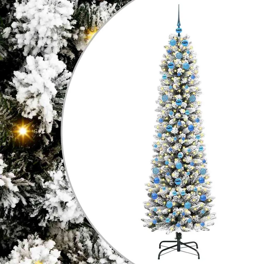 Sapin de Noël artificiel Blanc 210 cm PVC, métal et plastique - 2