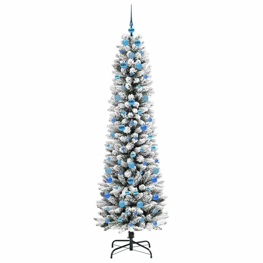 Sapin de Noël artificiel Blanc 210 cm PVC, métal et plastique - 4