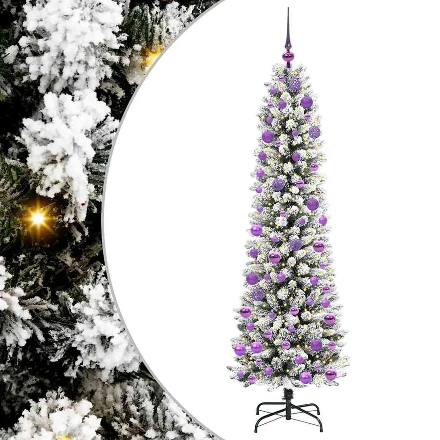 Sapin de Noël artificiel Blanc 180 cm PVC, métal et plastique - 2