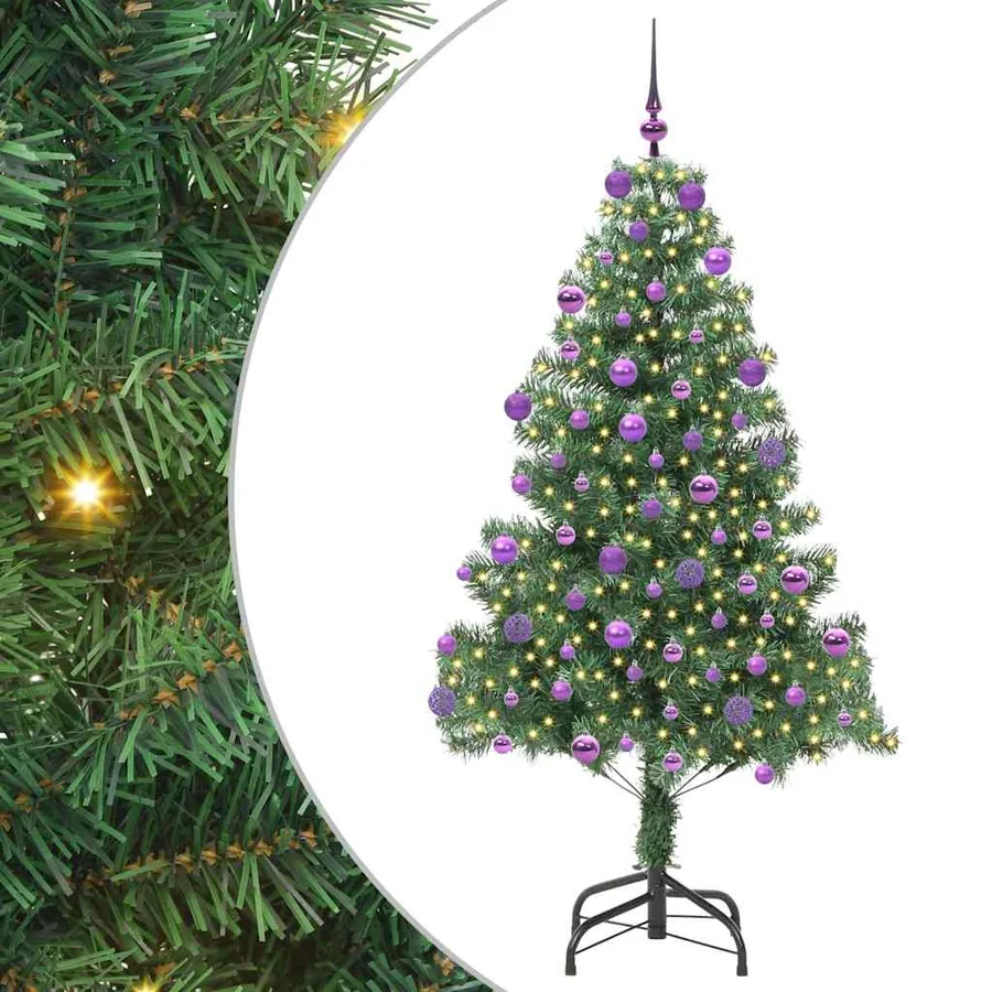 Sapin de Noël avec 300 LED avec support Vert 180 cm PVC - 2