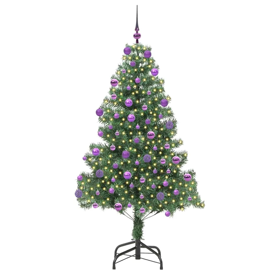 Sapin de Noël avec 300 LED avec support Vert 180 cm PVC - 3