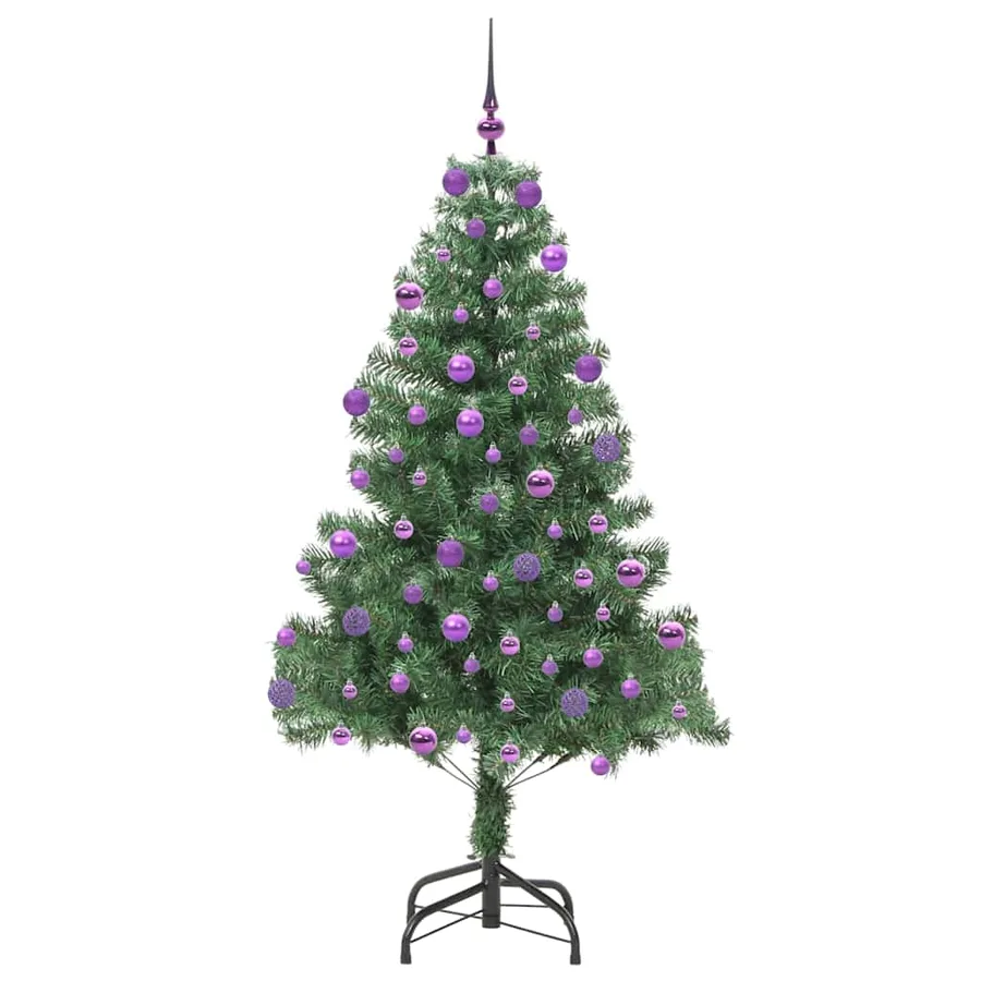 Sapin de Noël avec 300 LED avec support Vert 180 cm PVC - 4