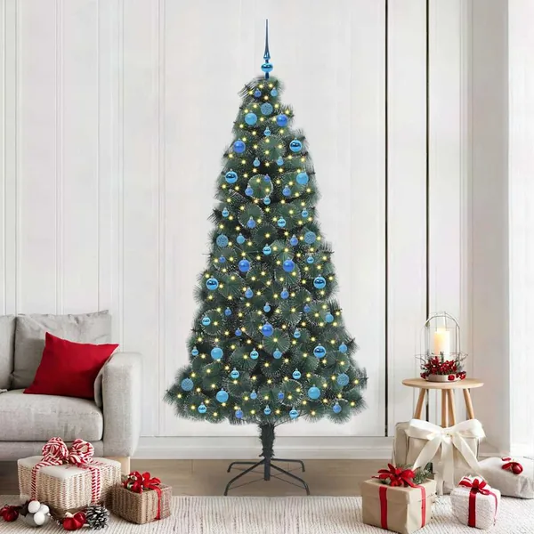 Arbre de Noël artificiel pré-éclairé avec ensemble de boules