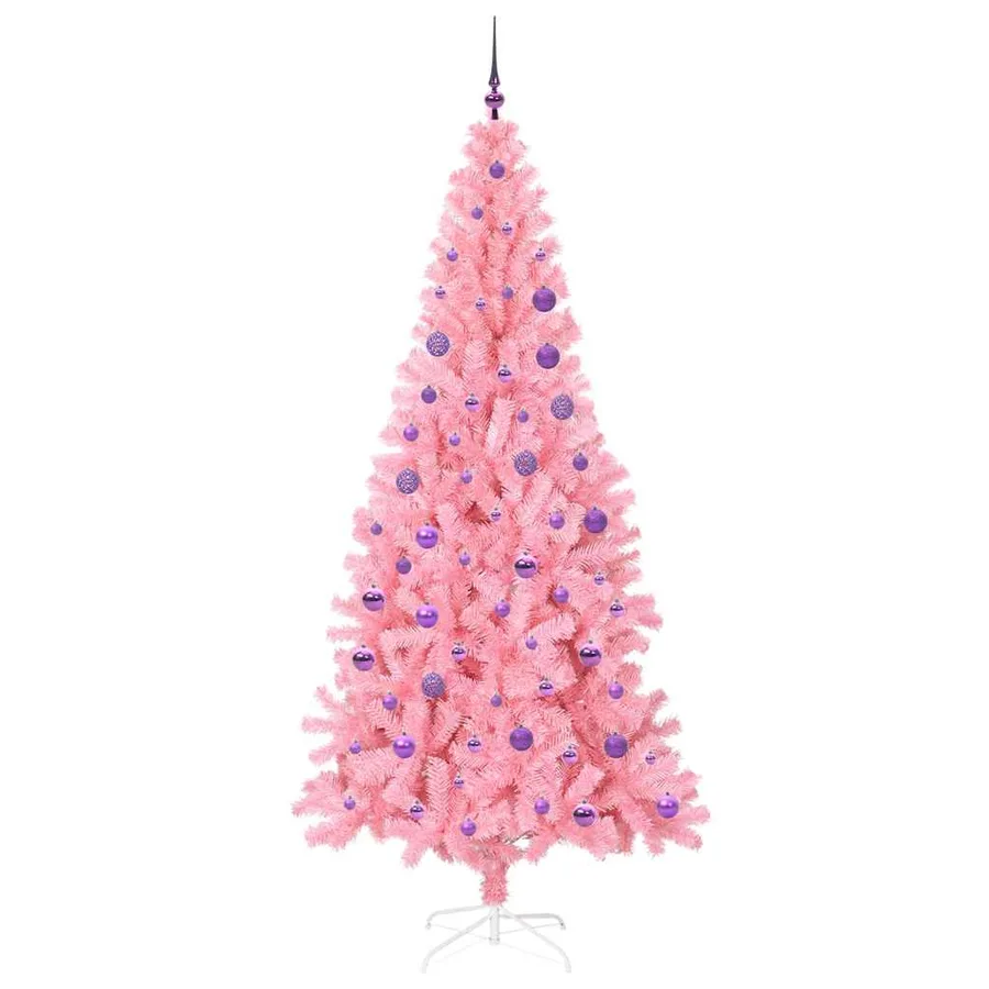 Sapin de Noël avec 300 LED avec support Rose 180 cm PVC - 4