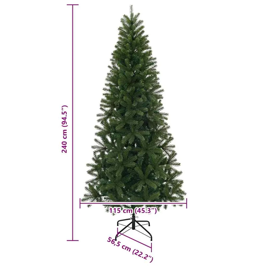 Sapin de Noël artificiel avec 300 LED Vert 240 cm PE et PVC - 15