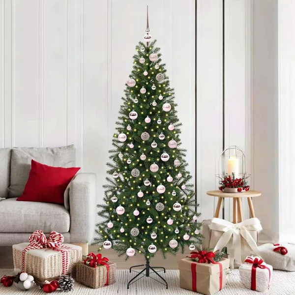Sapin de Noël artificiel avec 300 LED Vert 180 cm PE et PVC