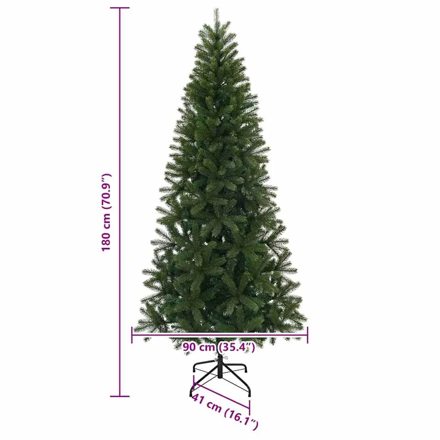 Sapin de Noël artificiel avec 300 LED Vert 180 cm PE et PVC - 15