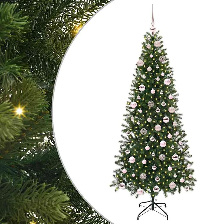 Sapin de Noël artificiel avec 300 LED Vert 180 cm PE et PVC - 2