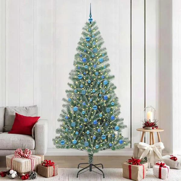 Arbre de Noël artificiel floconné de neige avec lumière LED