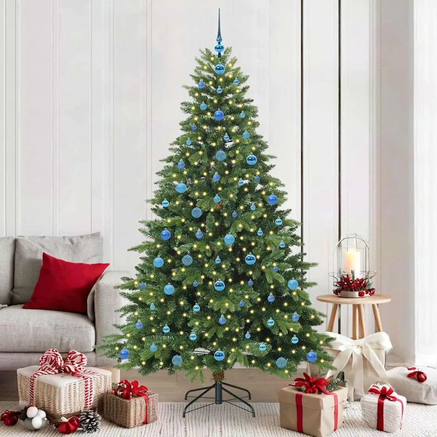Sapin de Noël artificiel avec 300 LED Vert 210 cm PE et PVC
