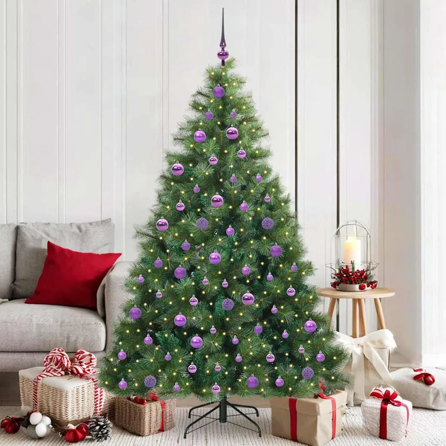Sapin de Noël artificiel avec 300 LED Vert 180 cm PE et PVC
