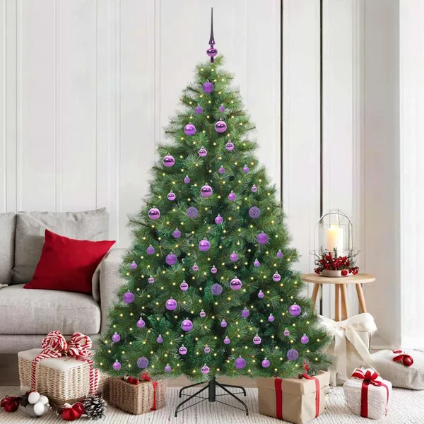 Sapin de Noël artificiel avec 300 LED Vert 180 cm PE et PVC