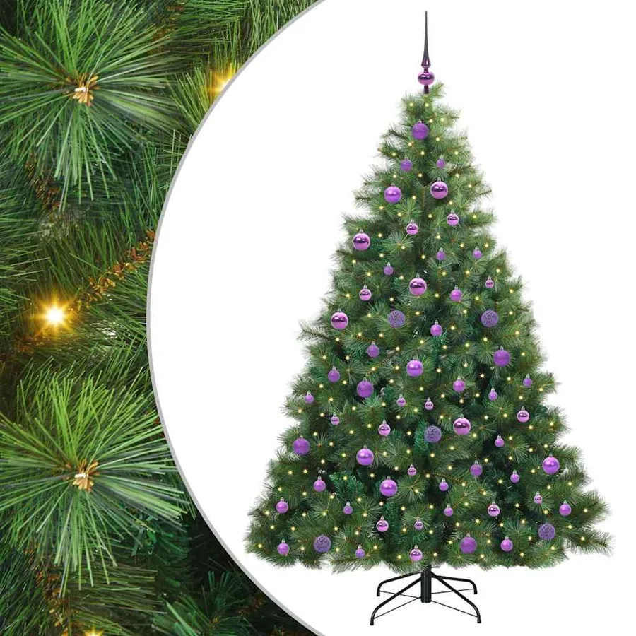 Sapin de Noël artificiel avec 300 LED Vert 180 cm PE et PVC - 2