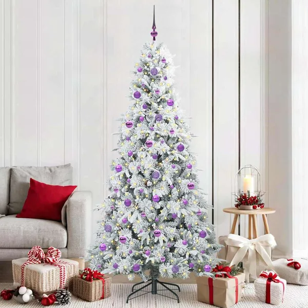 Sapin de Noël Artificiel à Branches Articulées Blanc 210 cm