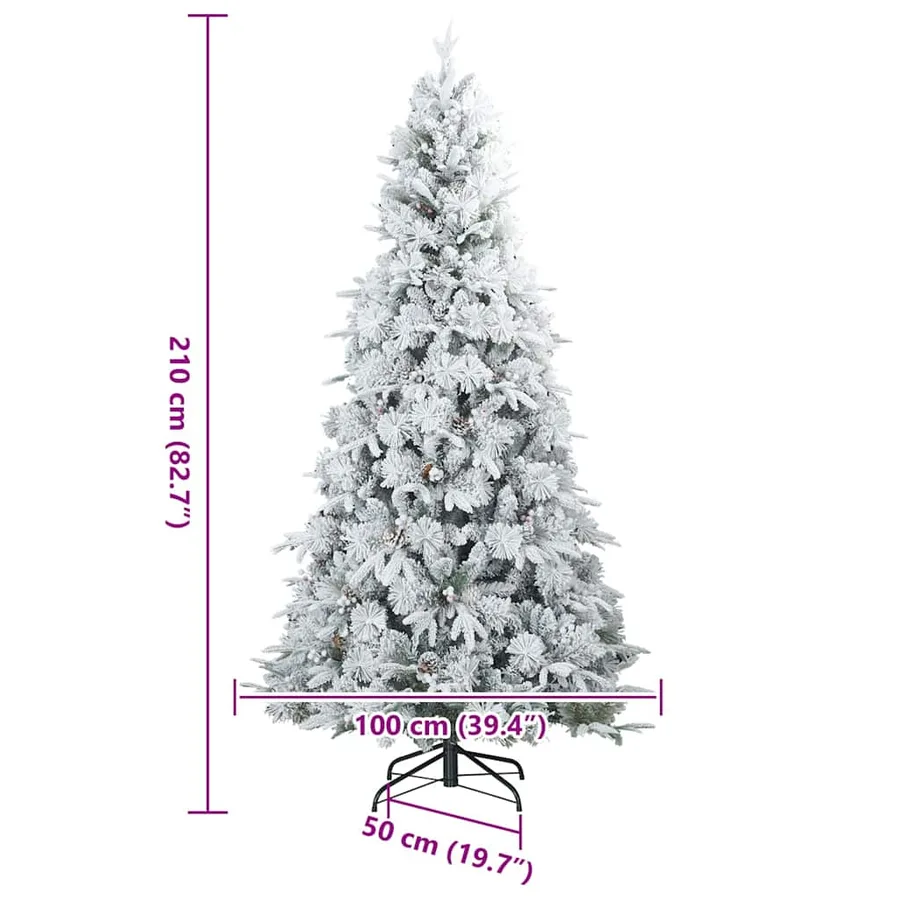 Sapin de Noël Artificiel à Branches Articulées Blanc 210 cm - 17