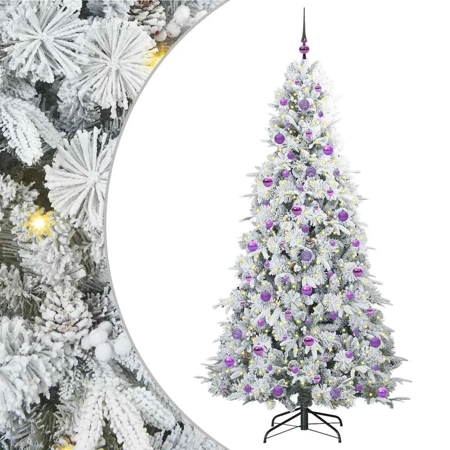 Sapin de Noël Artificiel à Branches Articulées Blanc 210 cm - 2