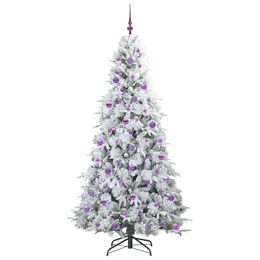 Sapin de Noël Artificiel à Branches Articulées Blanc 210 cm - 4