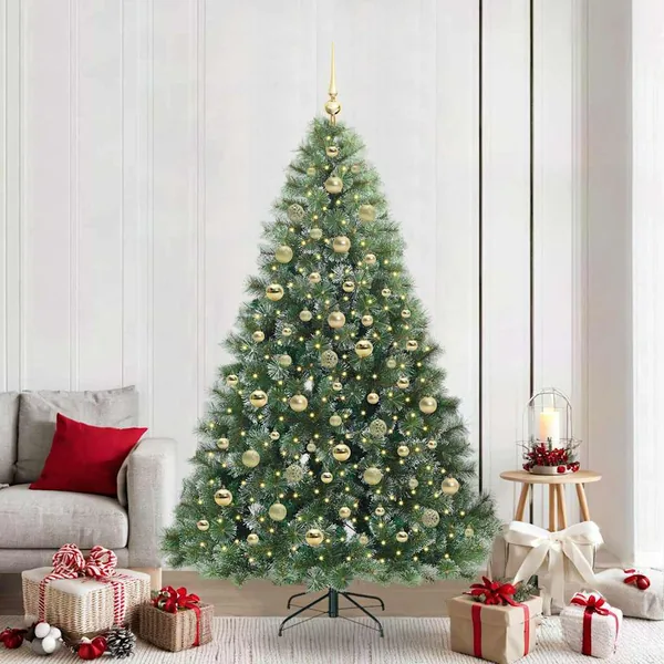 Sapin de Noël artificiel avec 300 LED Vert 210 cm PE et PVC