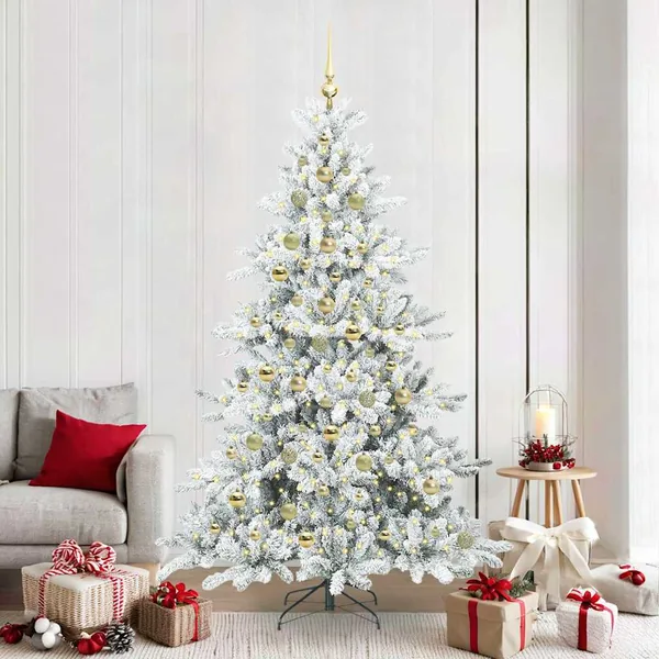 Sapin de Noël Artificiel à Branches Articulées Blanc 210 cm