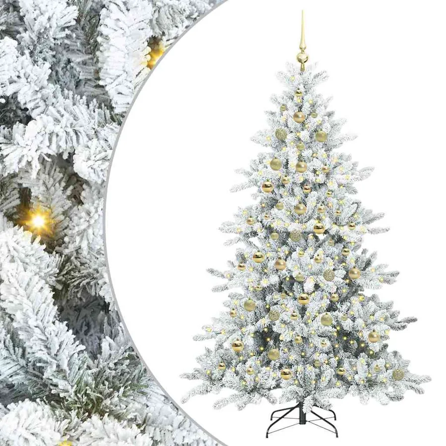 Sapin de Noël Artificiel à Branches Articulées Blanc 210 cm - 2