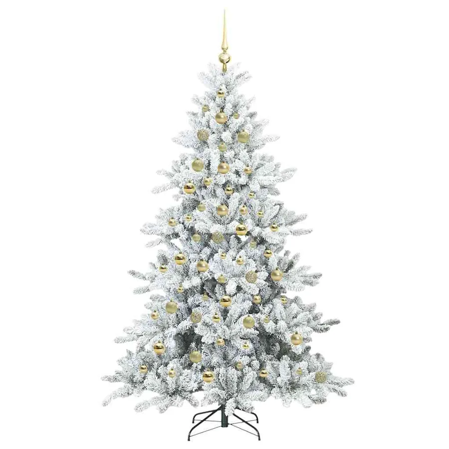 Sapin de Noël Artificiel à Branches Articulées Blanc 210 cm - 4