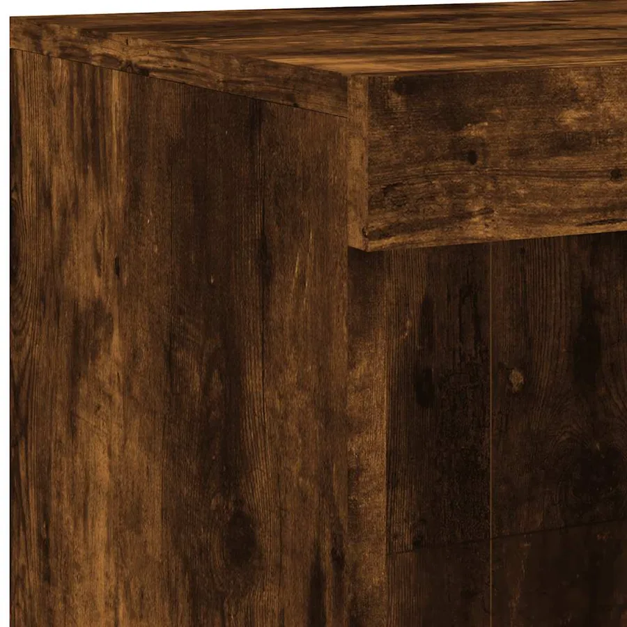 Buffets avec lumières LED 3 pcs chêne fumé bois d'ingénierie - 12