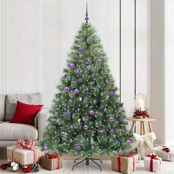 Sapin de Noël artificiel avec 300 LED Vert 210 cm PE et PVC