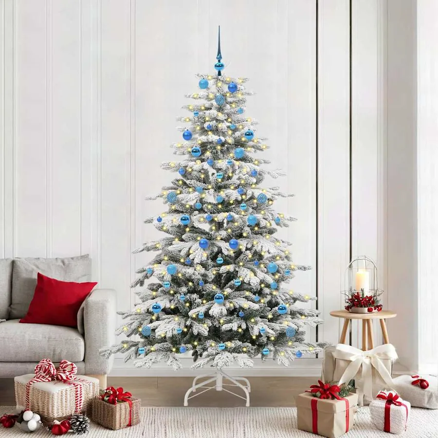 Sapin de Noël Artificiel à Branches Articulées Blanc 210 cm