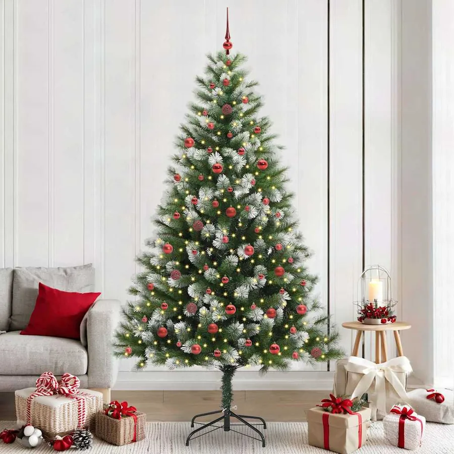 Sapin de Noël artificiel à charnière avec neige en flocons