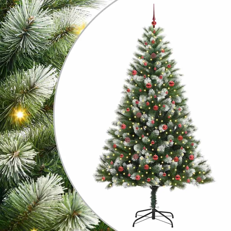 Sapin de Noël artificiel à charnière avec neige en flocons - 2