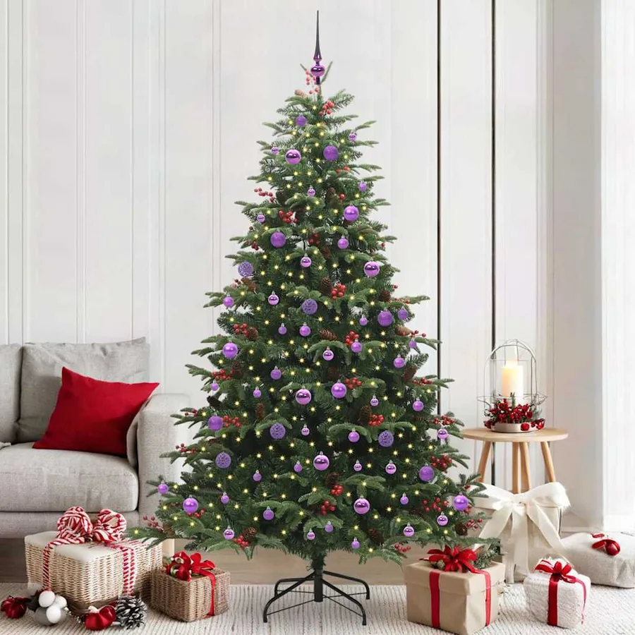 Sapin de Noël artificiel Vert 210 cm PVC, métal et plastique