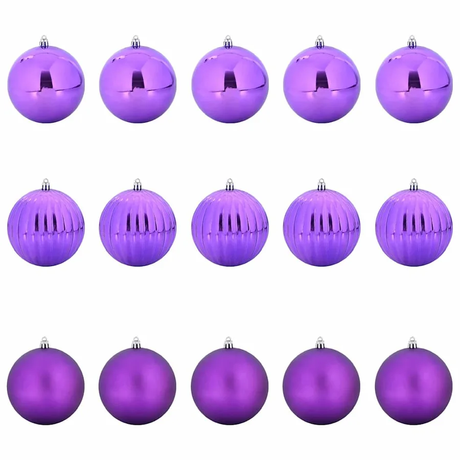 Ensemble de Boules de Noël XL 15 pcs Lilas Ø 10 cm Plastique - 2