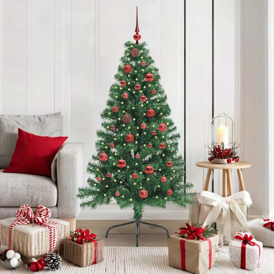 Sapin de Noël artificiel pré-éclairé Vert 150 cm PVC