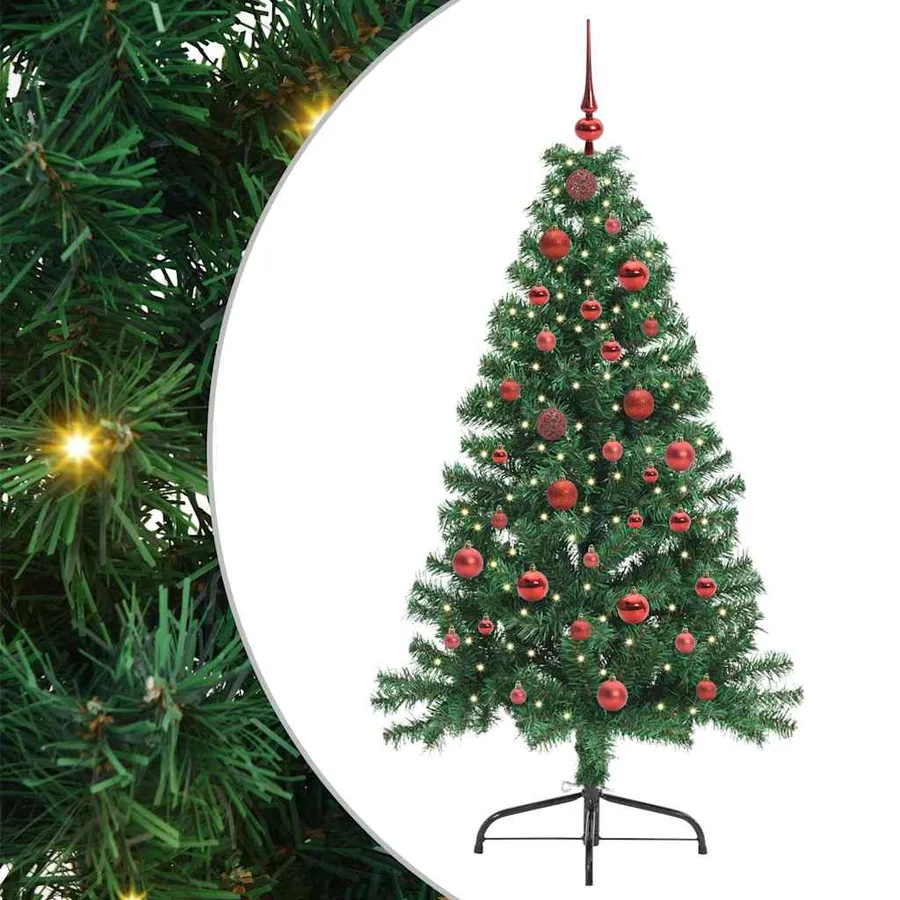 Sapin de Noël artificiel pré-éclairé Vert 150 cm PVC - 2