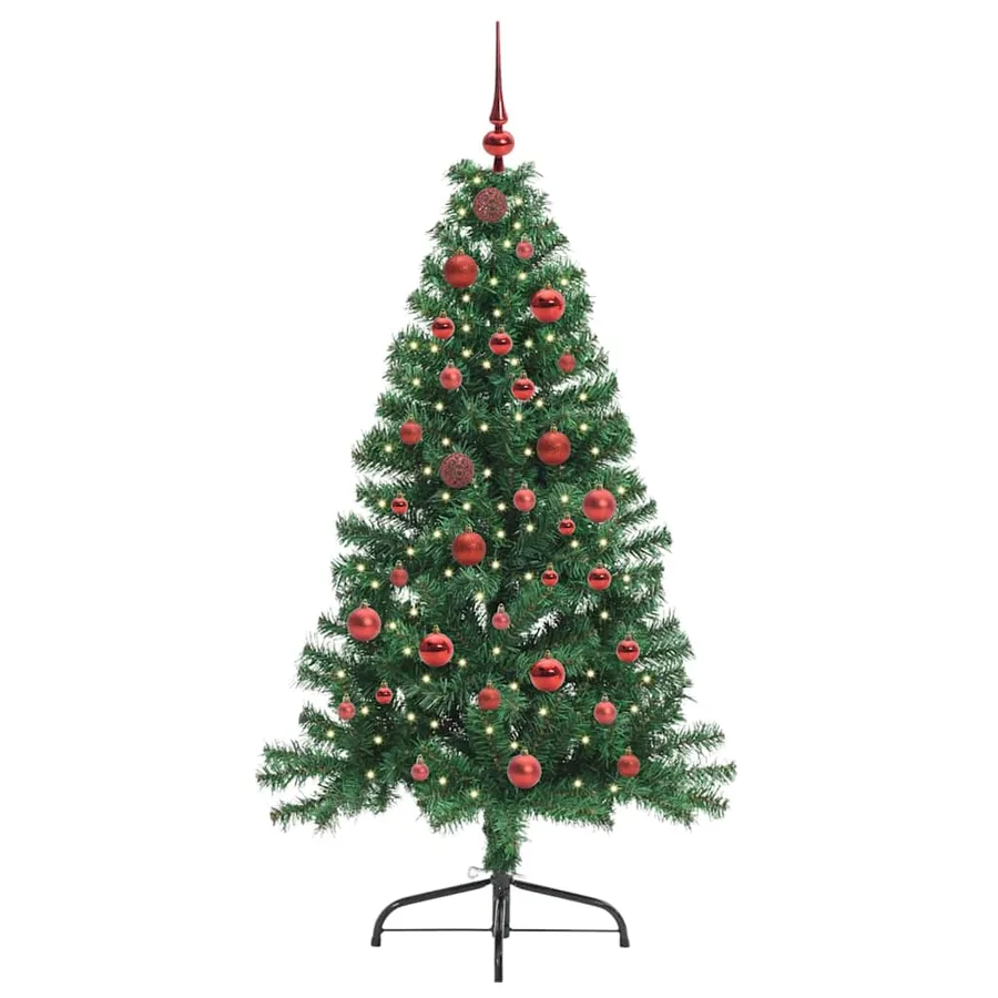 Sapin de Noël artificiel pré-éclairé Vert 150 cm PVC - 3