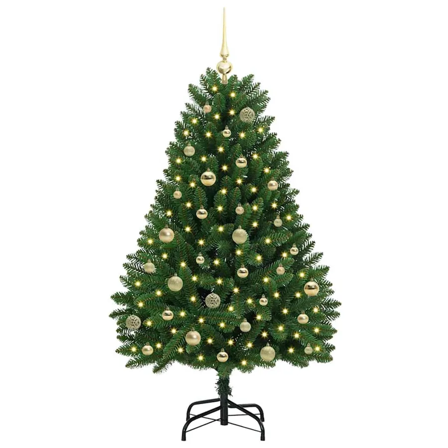Sapin de Noël artificiel avec 150 LED Vert 150 cm PVC et métal - 3