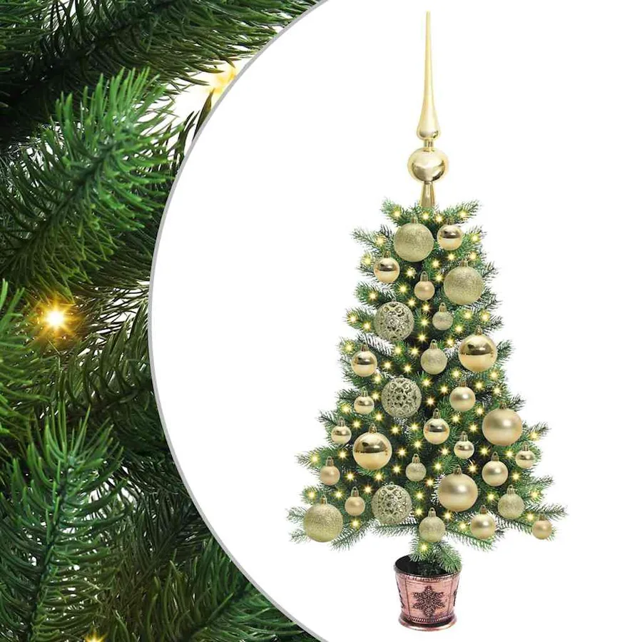 Sapin de Noël avec 150 LED avec support Vert 65 cm PE - 2