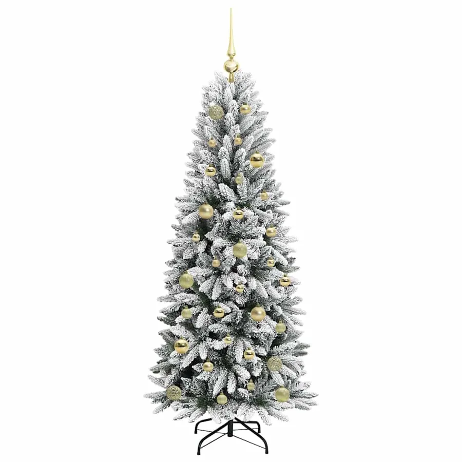 Sapin de Noël artificiel avec 150 LED avec support Blanc 150 cm - 4