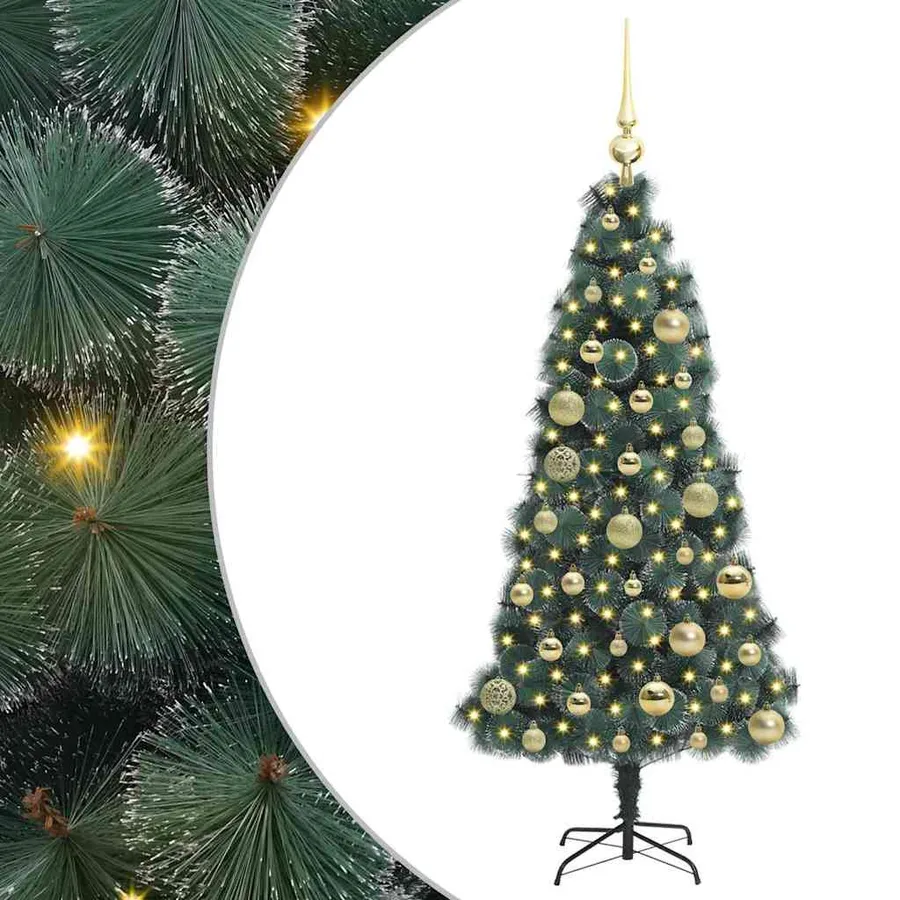 Arbre de Noël artificiel pré-éclairé avec ensemble de boules - 2