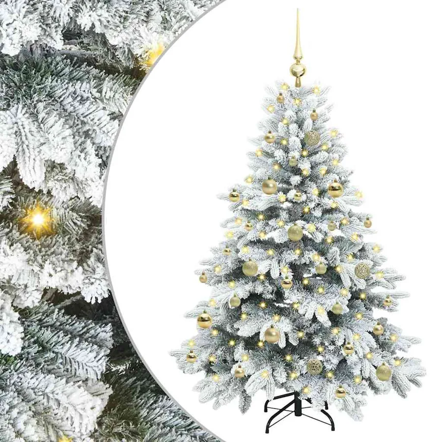 Sapin de Noël artificiel avec 150 LED Blanc 150 cm PE et PVC - 2