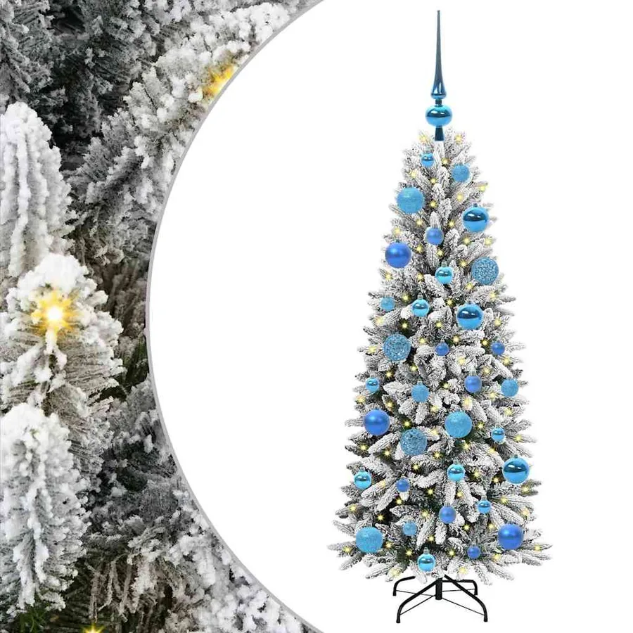 Sapin de Noël artificiel avec 150 LED avec support Blanc 120 cm - 2