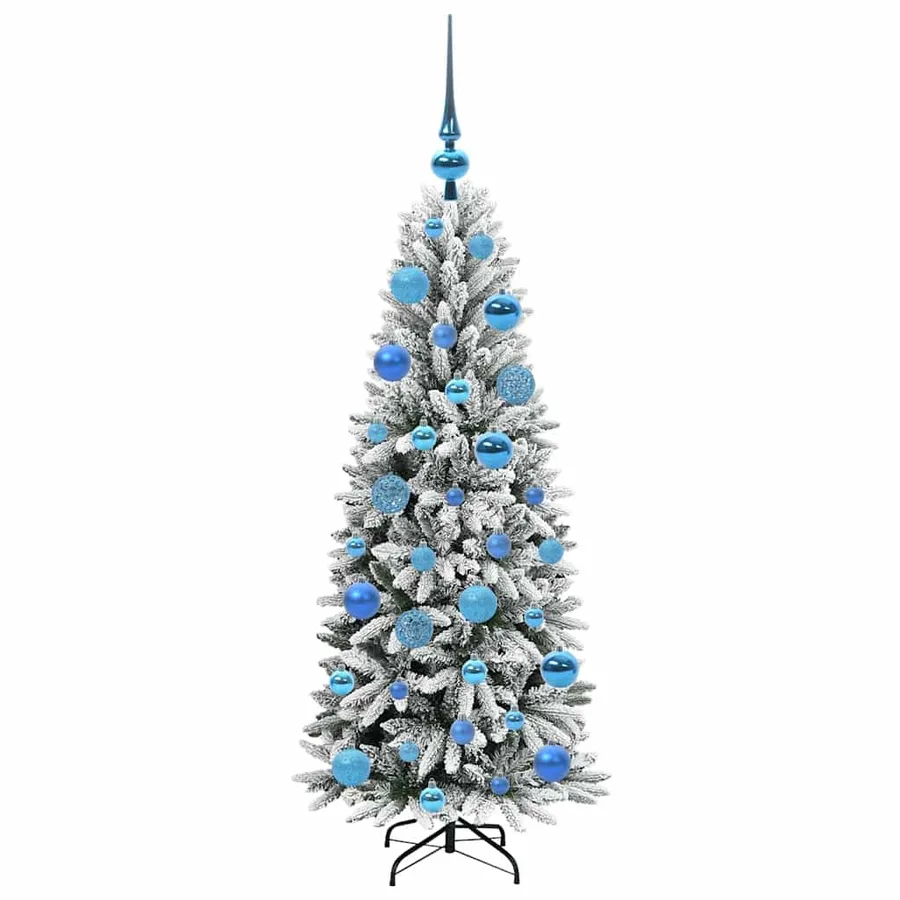 Sapin de Noël artificiel avec 150 LED avec support Blanc 120 cm - 4