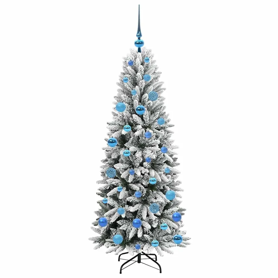 Sapin de Noël artificiel avec 150 LED avec support Blanc 150 cm - 4