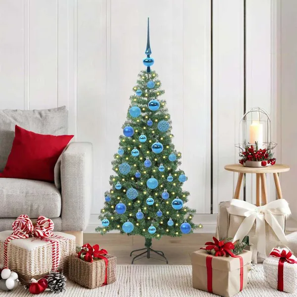 Sapin de Noël avec 150 LED avec support Vert 120 cm PVC