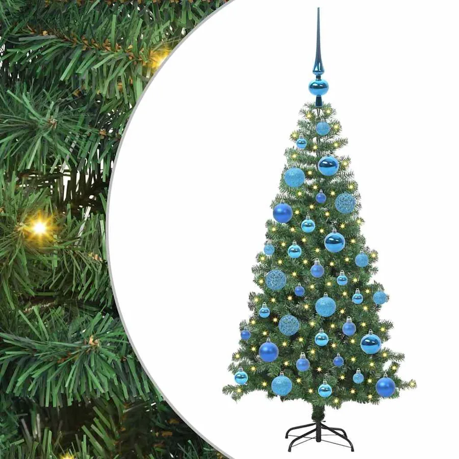 Sapin de Noël avec 150 LED avec support Vert 120 cm PVC - 2