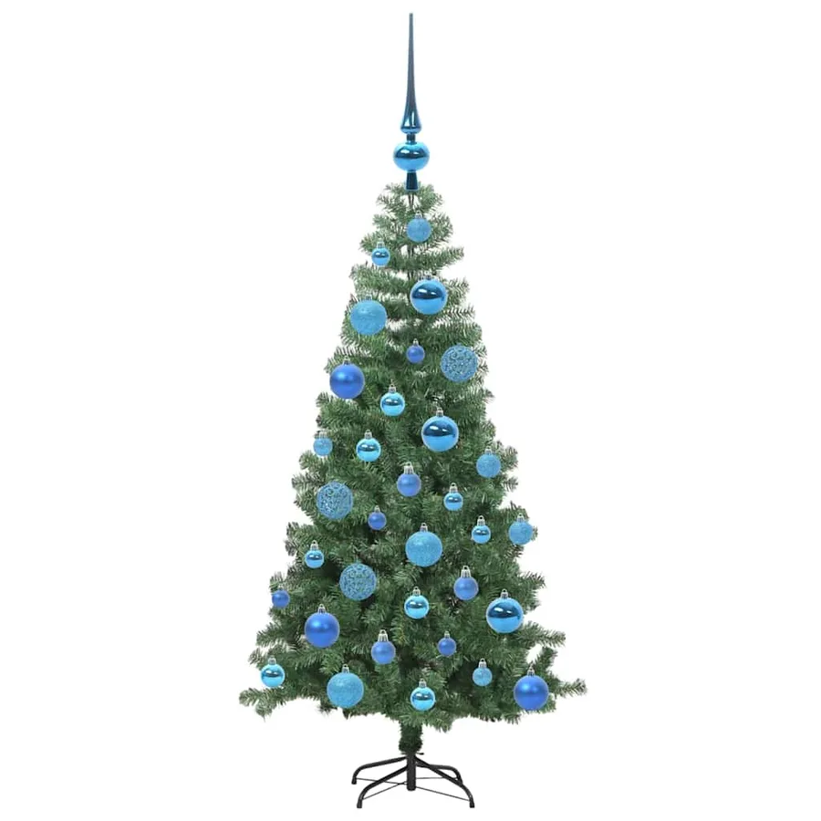 Sapin de Noël avec 150 LED avec support Vert 120 cm PVC - 4