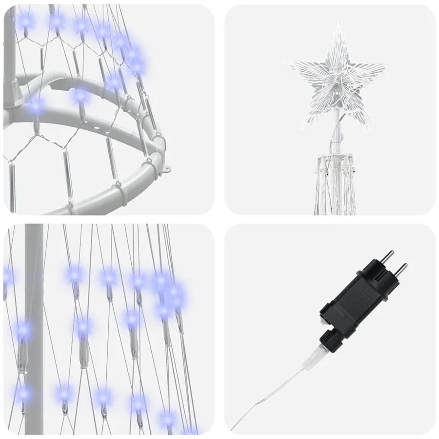 Arbre de Noël LED avec 230 LED Bleu 51 x 51 x 190 cm Métal - 6