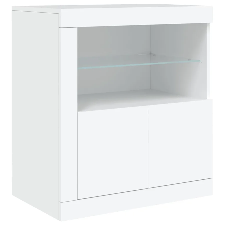 Buffet avec lumières LED blanc 60,5x37x67 cm - 3