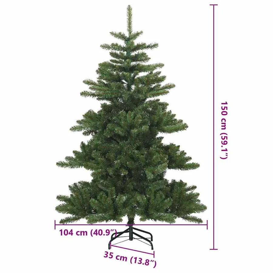 Sapin de Noël Artificiel à Branches Articulées Vert 150 cm - 17