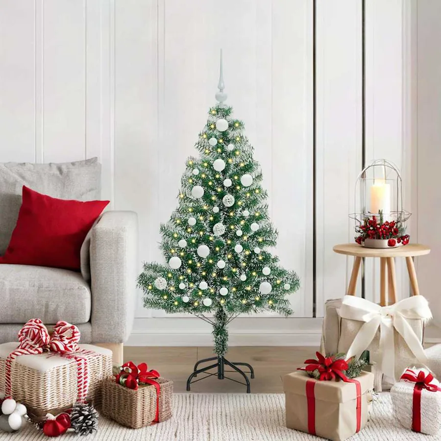 Arbre de Noël artificiel floconné de neige avec lumière LED